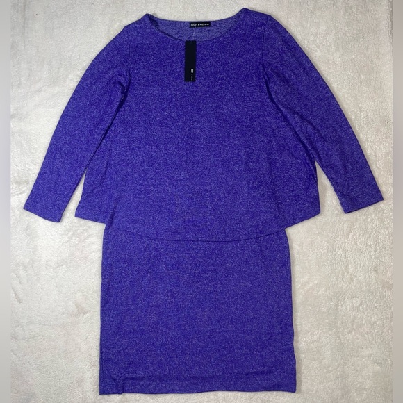 Nally & Millie Dresses & Skirts - NWT Nally & Millie Womens Size Medium Blue Soft Brushed Jersey Long Sleeve Dress